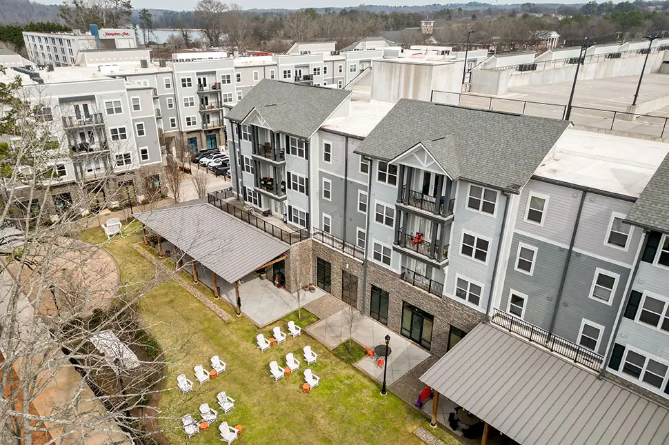 aerial view of residential community